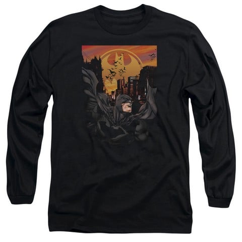 Batman-Always On Call - Long Sleeve Adult 18-1 Tee - Black- Medium