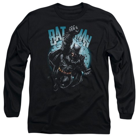 Batman-Moon Knight Long Sleeve Adult 18-1 Tee - Black - Medium