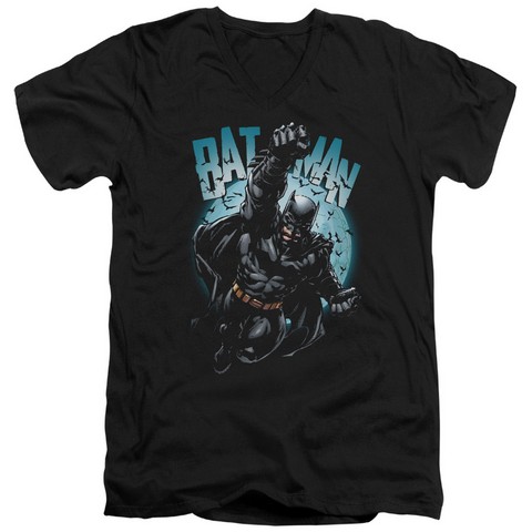Batman-Moon Knight - Short Sleeve Adult 30-1 Tee - Black- Extra Large