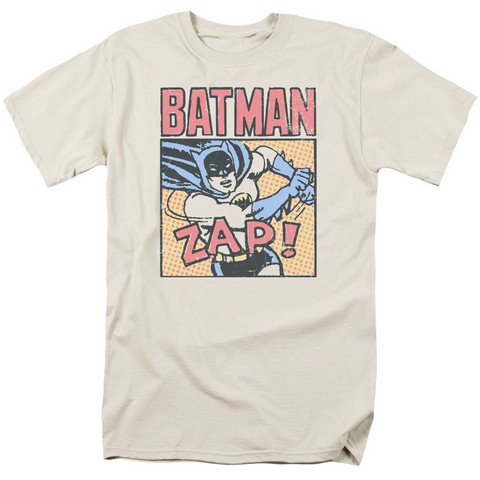 Batman-Bat Zap - Short Sleeve Adult 18-1 Tee - Cream- 3X