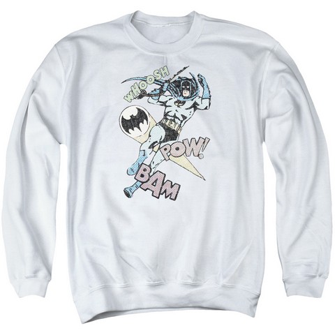 Batman-Halftone Swing - Adult Tee - White- Extra Large