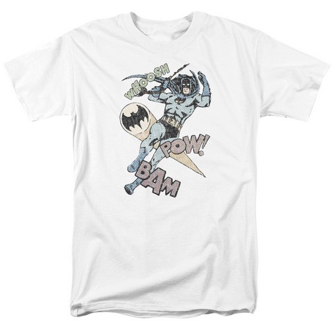 Batman-Halftone Swing - Short Sleeve Adult 18-1 Tee - White- Medium