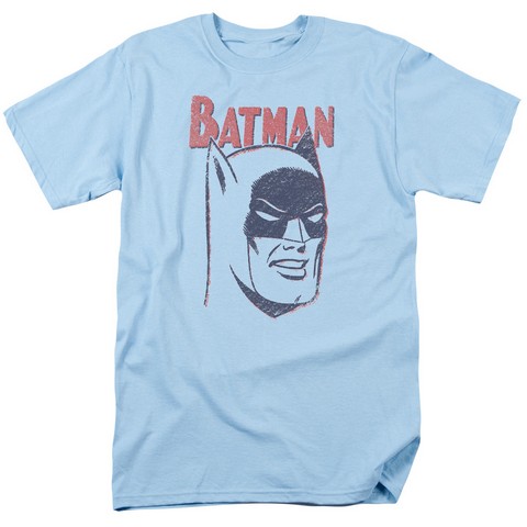 Batman-Crayon Man - Short Sleeve Adult 18-1 Tee - Light Blue- Medium
