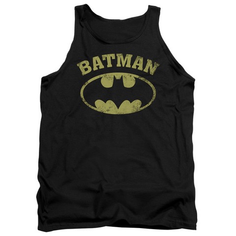 Batman-Over Symbol - Adult Tank Top - Black- Extra Large