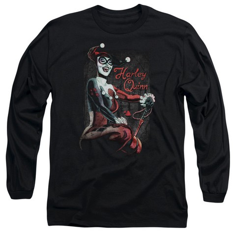 Batman-Laugh It Up - Long Sleeve Adult 18-1 Tee - Black- Small