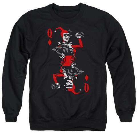 Batman-Quinn Of Diamonds - Adult Tee - Black- Medium