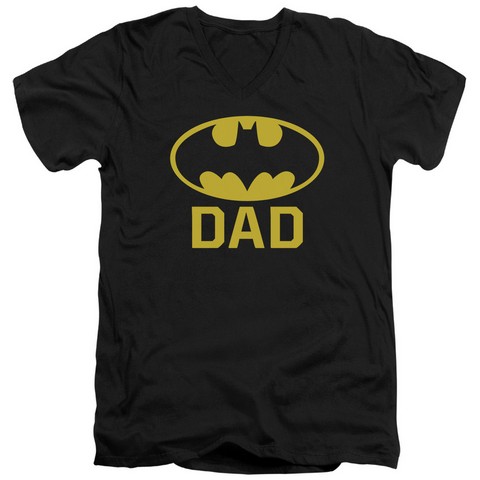 Batman-Bat Dad - Short Sleeve Adult 30-1 Tee - Black- Medium