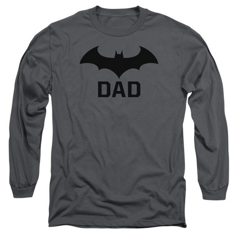 Batman-Hush Dad - Long Sleeve Adult 18-1 Tee - Charcoal- Extra Large