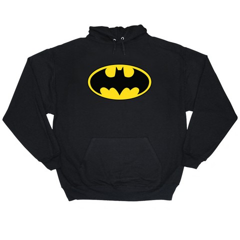 Batman-Classic Logo - Adult Pull-Over Hoodie - Black- 3X