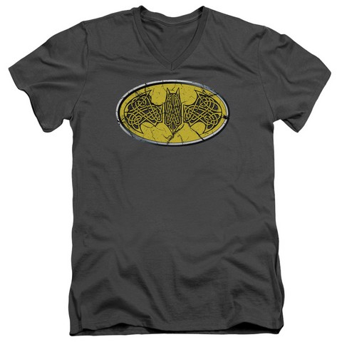 Batman-Celtic Shield - Short Sleeve Adult 30-1 Tee - Charcoal, Medium
