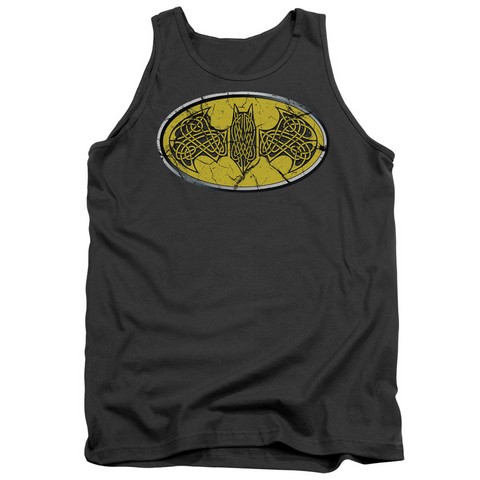 Batman-Celtic Shield - Adult Tank Top - Charcoal- Large