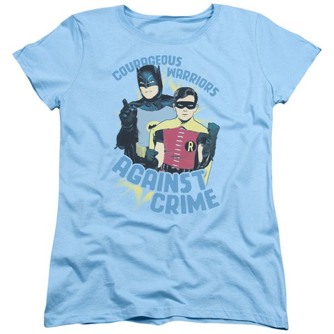 Batman Classic Tv-Courageous Warriors - Short Sleeve Womens Tee - Light Blue- Medium -  Trevco, BMT107-WT-2