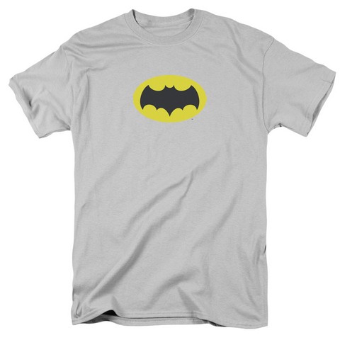 Batman Classic Tv-Chest Logo - Short Sleeve Adult 18-1 Tee - Silver- Medium