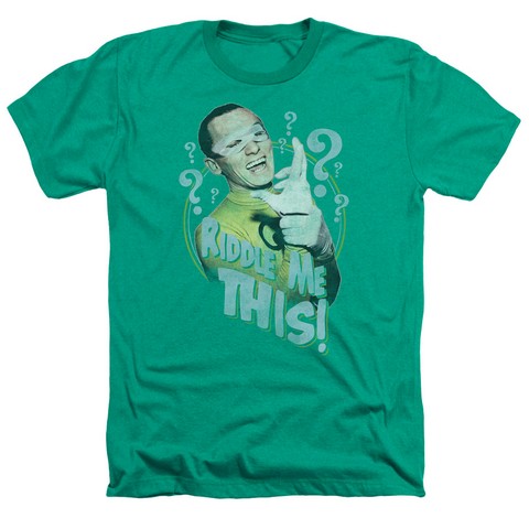 Batman Classic Tv-Riddle Me This - Adult Heather Tee - Kelly Green- Medium -  Trevco, BMT112-HA-2