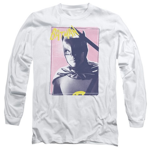 Batman Classic Tv-Wayne 80s - Long Sleeve Adult 18-1 Tee - White- Extra Large