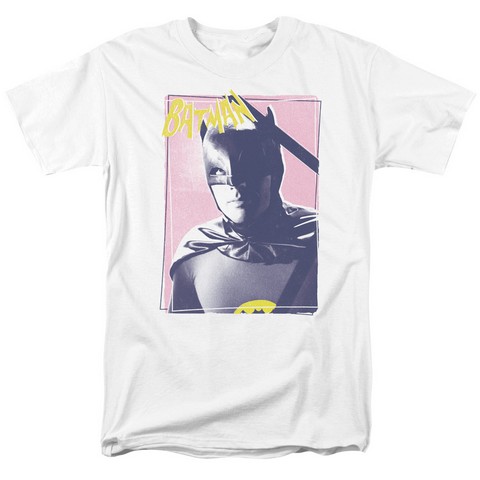 Batman Classic Tv-Wayne 80s - Short Sleeve Adult 18-1 Tee - White- Large