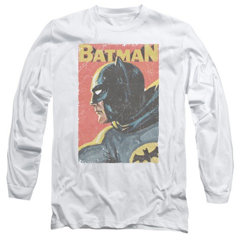 Batman Classic Tv-Vintman - Long Sleeve Adult 18-1 Tee - White- Medium