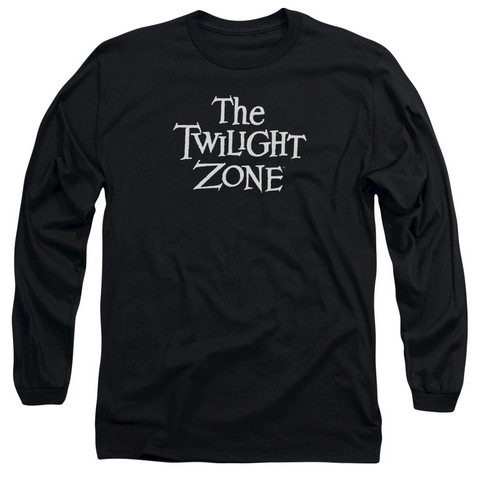 Twilight Zone-Logo - Long Sleeve Adult 18-1 Tee - Black- Small
