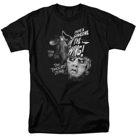 Twilight Zone-Someone On The Wing - Short Sleeve Adult 18-1 Tee - Black- Extra Large