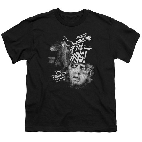 Twilight Zone-Someone On The Wing - Short Sleeve Youth 18-1 Tee - Black- Large