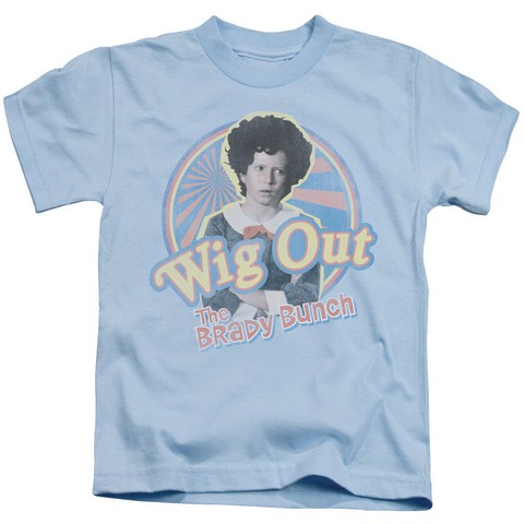 Brady Bunch-Wig Out - Short Sleeve Juvenile 18-1 Tee - Light Blue- Small 4