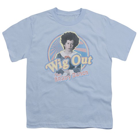Brady Bunch-Wig Out - Short Sleeve Youth 18-1 Tee - Light Blue- Extra Large