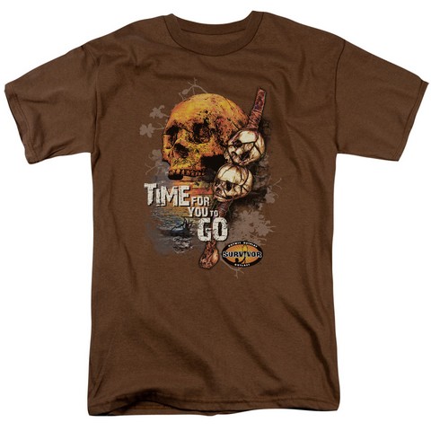survivor-Time To Go - Short Sleeve Adult 18-1 Tee - Coffee- Medium