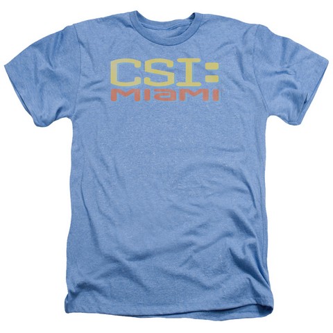 Csi Miami-Logo Distressed - Adult Heather Tee - Light Blue- 2X