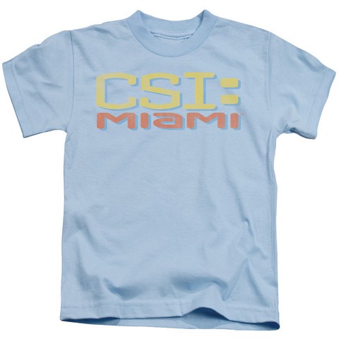 Csi Miami-Logo Distressed - Short Sleeve Juvenile 18-1 Tee - Light Blue- Small 4