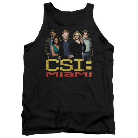 Csi Miami-The Cast In Black - Adult Tank Top - Black- Medium