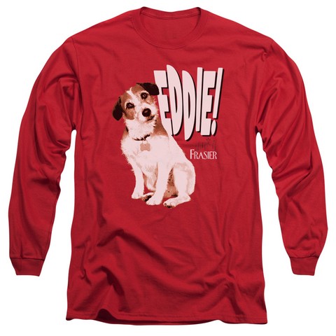 Frasier-Eddie - Long Sleeve Adult 18-1 Tee - Red- 2X