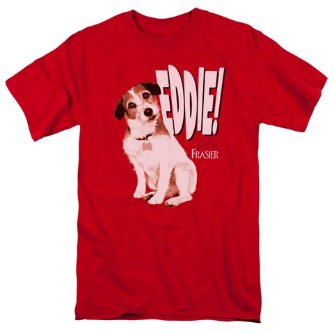 Frasier-Eddie - Short Sleeve Adult 18-1 Tee - Red- Small