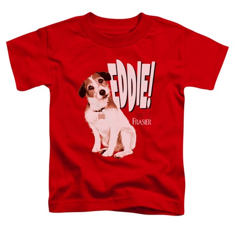 Frasier-Eddie - Short Sleeve Toddler Tee - Red- Small 2T