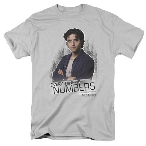 Numbers-Everything Is Numbers - Short Sleeve Adult 18-1 Tee - Silver- Small