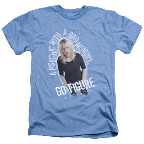 Medium-Go Figure - Adult Heather Tee - Light Blue- 2X
