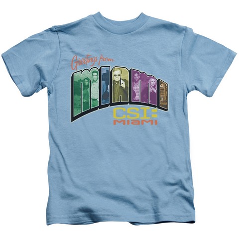 Csi Miami-Greeting From Miami - Short Sleeve Juvenile 18-1 Tee - Carolina Blue- Large 7