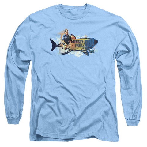 Survivor-Ready Go - Long Sleeve Adult 18-1 Tee - Carolina Blue- Medium