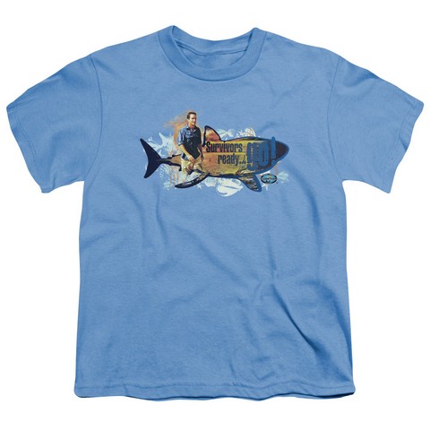 survivor-Ready Go - Short Sleeve Youth 18-1 Tee - Carolina Blue- Extra Large
