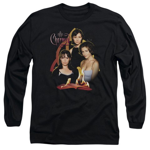 Charmed-Original Three - Long Sleeve Adult 18-1 Tee - Black- Small