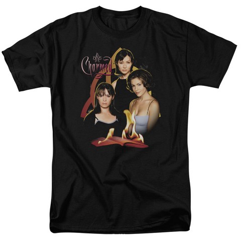 Charmed-Original Three - Short Sleeve Adult 18-1 Tee - Black- Small