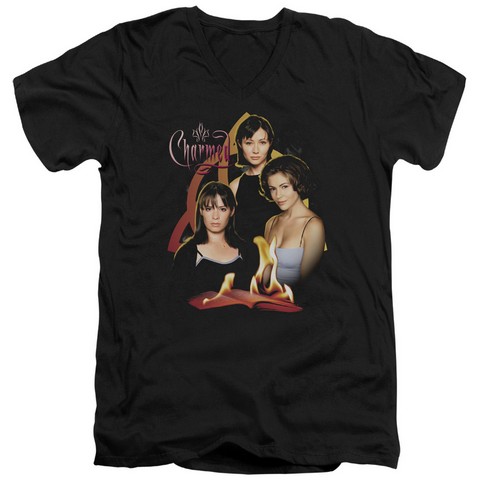 Charmed-Original Three - Short Sleeve Adult 30-1 Tee - Black, 2X