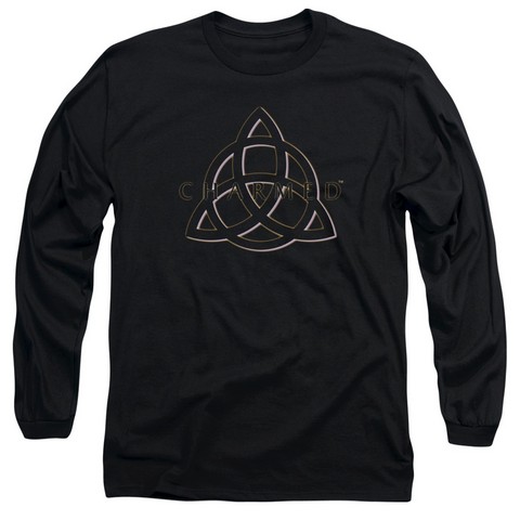 Charmed-Triple Linked Logo - Long Sleeve Adult 18-1 Tee - Black- Small