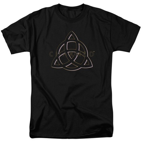 Charmed-Triple Linked Logo - Short Sleeve Adult 18-1 Tee - Black- Medium
