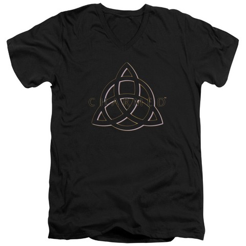 Charmed-Triple Linked Logo - Short Sleeve Adult 30-1 Tee - Black- Extra Large