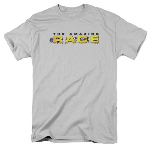 Amazing Race-Running Logo - Short Sleeve Adult 18-1 Tee - Silver- Medium