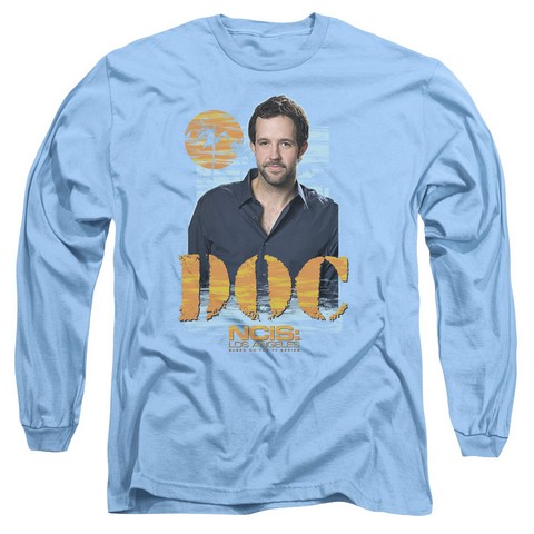 Ncis La-Doc - Long Sleeve Adult 18-1 Tee - Carolina Blue- Extra Large