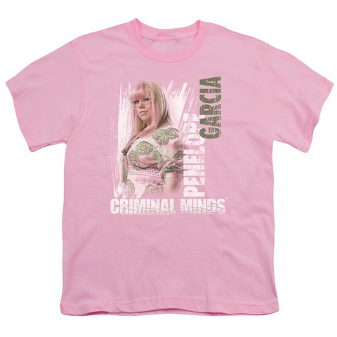 Criminal Minds-Penelope - Short Sleeve Youth 18-1 Tee - Pink- Extra Large