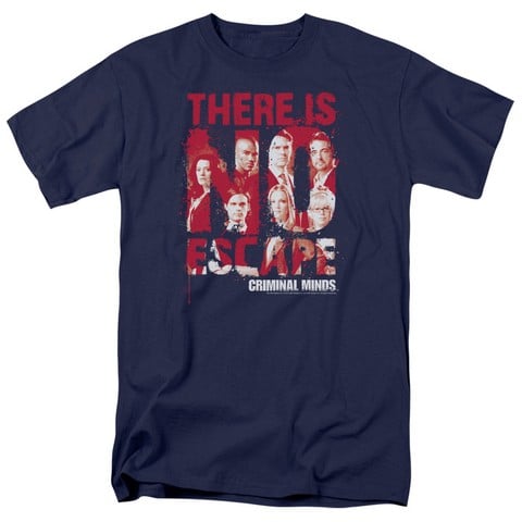 Criminal Minds-No Escape - Short Sleeve Adult 18-1 Tee - Navy- Medium