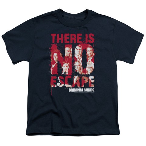 Criminal Minds-No Escape - Short Sleeve Youth 18-1 Tee - Navy- Small