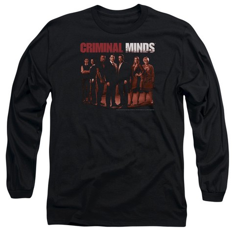 Criminal Minds-The Crew - Long Sleeve Adult 18-1 Tee - Black- 2X